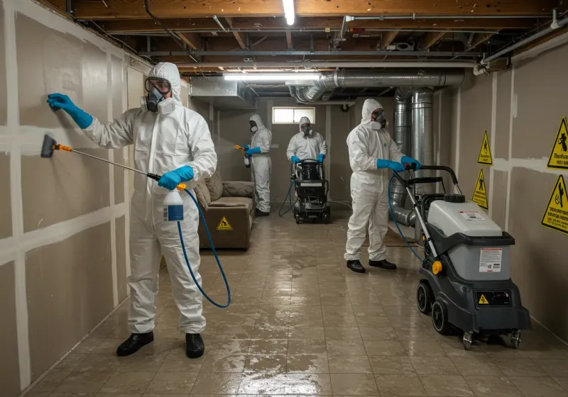 Basement Moisture Removal and Structural Drying process in Ferdinand, IN